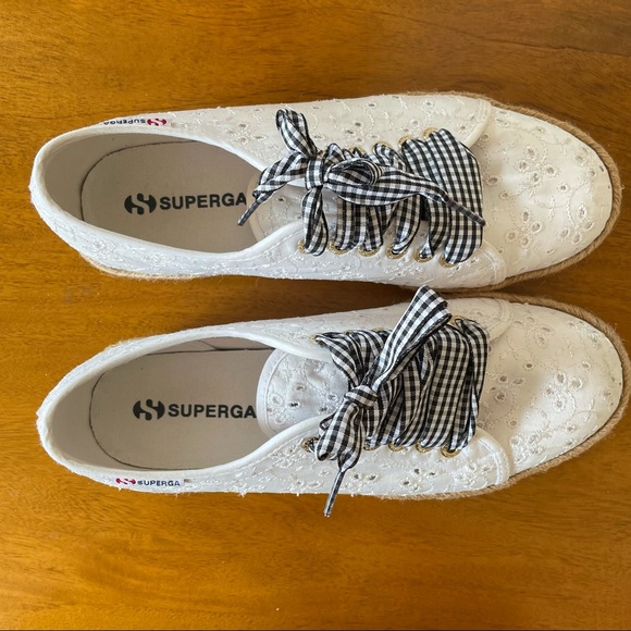 SUPERGA Sangallo Floral Eyelet gingham Sneakers 10 - Picture 5 of 11